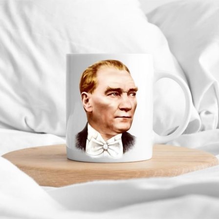 Atatürk Baskılı Hediyelik Set - Metal Matara ve Seramik Kupa Bardak