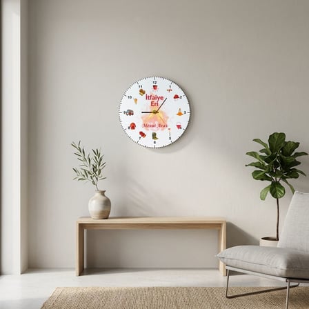 Kişiye Özel İsimli İtfaiyeci Cam Duvar Saati 30x30 cm - İtfaiye Eri Meslek Hediyesi