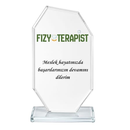 Kişiye Özel Fizyoterapist Kristal Cam Plaket - Fizik Tedavi ve Rehabilitasyon Meslek Hediyesi