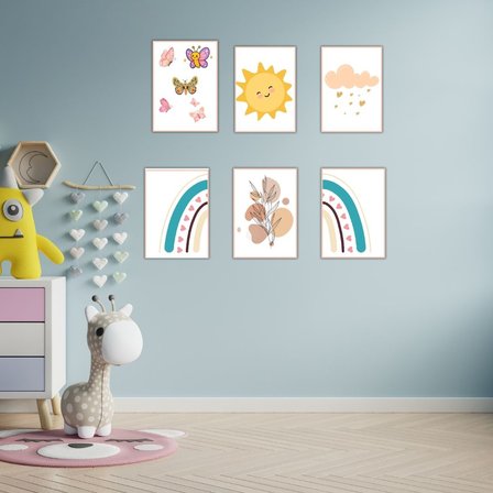 Çocuk Odası MDF Tablo Poster - Eğlenceli Bebek Odası Duvar Dekorasyonu