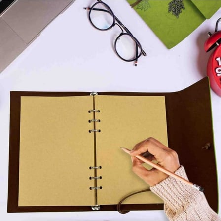 Kişiye Özel İsim Yazılı Yaprak Desenli Deri Defter ve Kalem Hediye Seti
