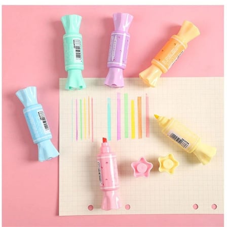 Kız Çocuk ve Öğrenciye Hediye Çikolata Tasarımlı Defter + Sevimli Mini Fosforlu Kalem Seti