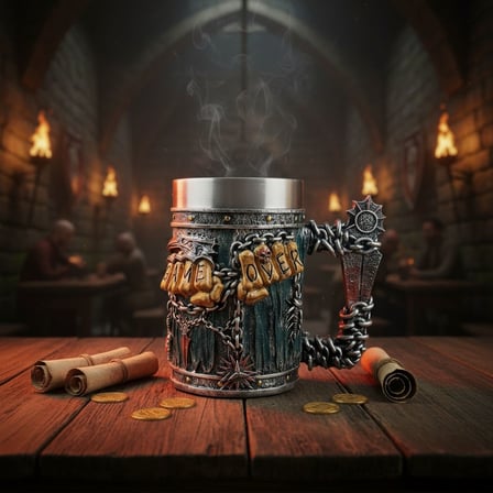 Oyunculara Özel Game Over Temalı 380 ml İçi Paslanmaz Çelik Premium Kupa Bardak