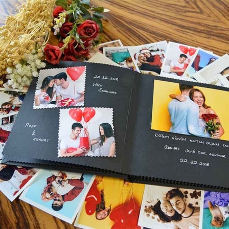 Kişiye Özel Tasarım Fotoğraflı Anı Albümü ve Kendin Yap (DIY) Anı Defteri Seti