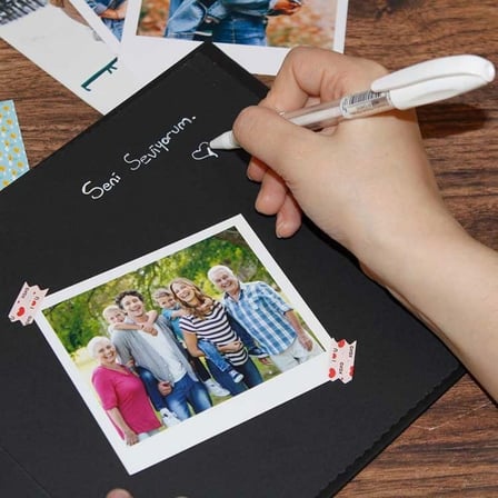 Kişiye Özel Tasarım Fotoğraflı Anı Albümü ve Kendin Yap (DIY) Anı Defteri Seti