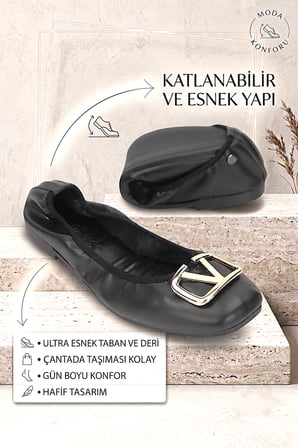 Naia Kadın Babet Ayakkabı — RENK: SİYAH CİLT, NUMARA: 39
