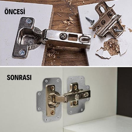 ’li Menteşe Tamir Sacı – Paslanmaz Dolap Kapak Menteşe Onarım Seti ()