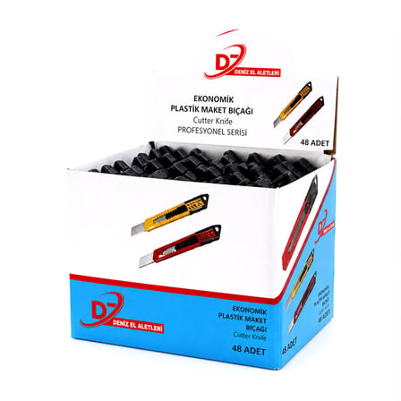 48 ADET EKO PLASTİK FALÇATA MAKET BIÇAK SARI (5580)