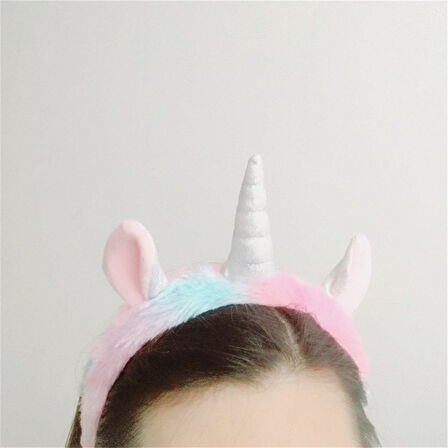 Renkli Peluş Unicorn Taç