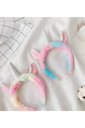 Renkli Peluş Unicorn Taç