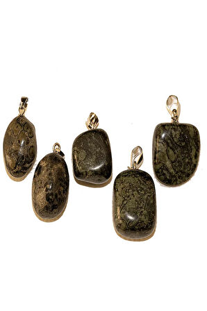 Sertifikalı Tımbıl Model Serpantin - Yılan Taşı Kolye (GÜMÜŞ APARATLI)