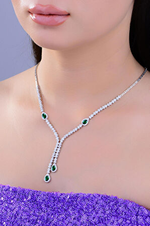 925 Ayar Gümüş Damla Montör Su Yolu Set