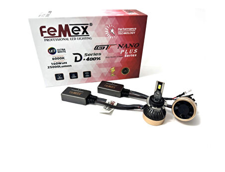 Femex Gt Nano Plus D1S Uyumlu Kablolu Led Xenon 160W 25.000 Lumen