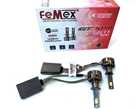 Femex Gt Nano Plus H1 Şimşek Etkili Led Xenon 160W 25.000 Lumen