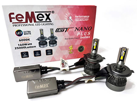 Femex Gt Nano Plus H4 Şimşek Etkili Led Xenon 160W 25.000 Lumen