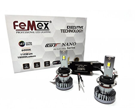 Femex Gt Nano Pro D3S Uyumlu Kablolu Led Xenon 110W 18.000 Lumen