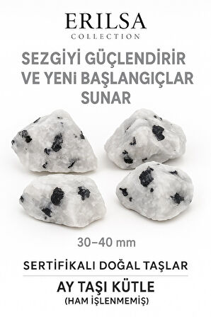 Sertifikalı Ham İşlenmemiş Ay Taşı Kütle – El Taşı | Duygusal Şifa ve Dişil Enerji Kaynağı