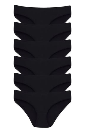 Özel Üretim Alt Slip Model Giyim Kız Çocuk Külot Siyah %100 Pamuklu 6'lı Paket
