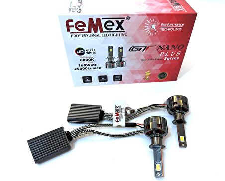 Femex GT Nano Plus Csp LUMILED ROYAL Chipset Radyatör Soğutmalı H1 Led Xenon Led Headlight