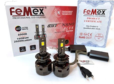 Femex GT Nano Plus Csp LUMILED ROYAL Chipset Radyatör Soğutmalı H7 Led Xenon Led Headlight