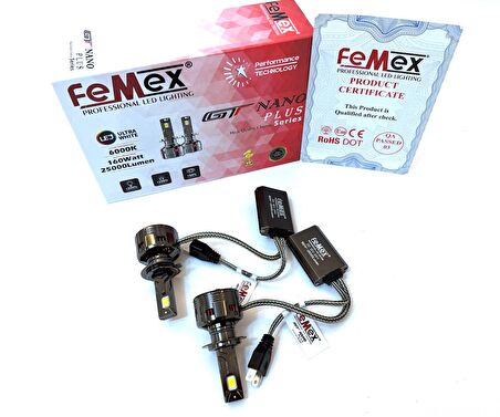 Femex GT Nano Plus Csp LUMILED ROYAL Chipset Radyatör Soğutmalı H7 Led Xenon Led Headlight