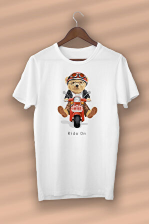 Teddy Bear Sport Cool Baskılı Organik Pamuk Beyaz Unisex T-shirt