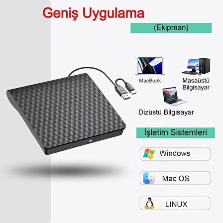 Harici Yazıcı Type-C USB 3.0 Hızlı Okuma/Yazma Tak Çalıştır Taşınabilir Geniş Uyumluluk Az Güç