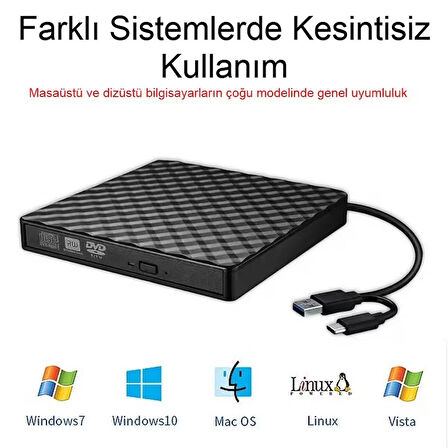 Harici Yazıcı Type-C USB 3.0 Hızlı Okuma/Yazma Tak Çalıştır Taşınabilir Geniş Uyumluluk Az Güç