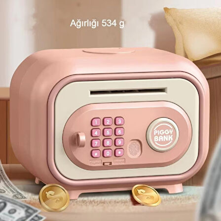 •	Çocuklar İçin Müzikli Parmak İzi Simülasyonlu Kumbara  Eğlenceli Elektronik Banka Kasa Kutusu