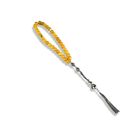 Küre Kesim Damla Kehribar Gümüş Tespih