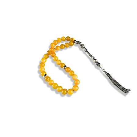 Küre Kesim Damla Kehribar Gümüş Tespih