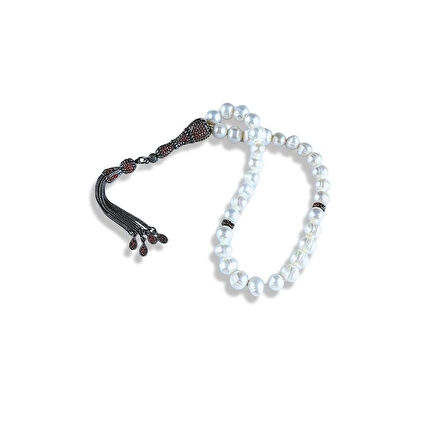 İnci Taşlı Gümüş Tespih