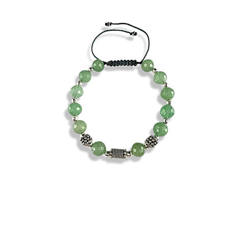 Aventurin Gümüş Tesbih ve Bileklik Seti