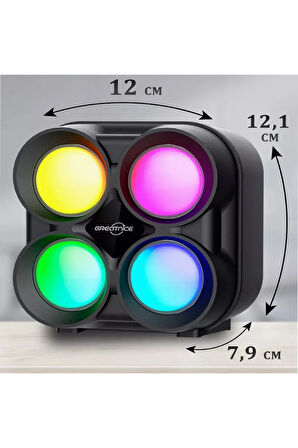 Extra Bass Kablosuz Bluetooth Hoparlör FM Radyo Rgb Işıklı Mini Speaker Ses Bombası