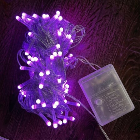 Özel Seri Kutlama Dekoru Gece Lambası Oda Işığı 10m 100 Led Damla Uçlu Pembe Işık Şeffaf Kablo