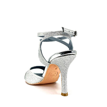 𝐂𝐄𝐋𝐄𝐒𝐒𝐀 | 𝐆𝐄𝐋𝐓𝐎𝐍𝐘® Gümüş Simli & Parlak Deri El Yapımı Kadın Topuklu Ayakkabı • Tango • Düğün • Gece