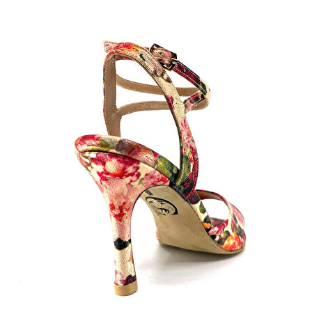 𝐅𝐋𝐎𝐑𝐀𝐍𝐀 | 𝐆𝐄𝐋𝐓𝐎𝐍𝐘® Çiçek Desenli Işıltılı El Yapımı Kadın Topuklu Ayakkabı • Tango • Düğün • Gece • Özel Davet