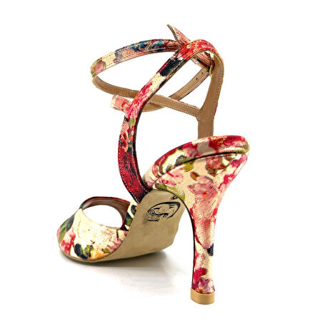 𝐅𝐋𝐎𝐑𝐀𝐍𝐀 | 𝐆𝐄𝐋𝐓𝐎𝐍𝐘® Çiçek Desenli Işıltılı El Yapımı Kadın Topuklu Ayakkabı • Tango • Düğün • Gece • Özel Davet