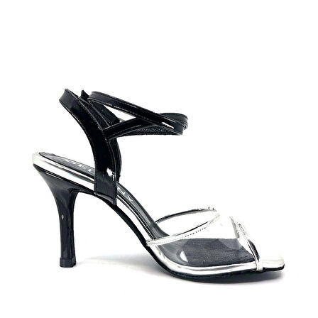 𝐋𝐔𝐗𝐄𝐍𝐀 | 𝐆𝐄𝐋𝐓𝐎𝐍𝐘® Siyah Rugan & Şeffaf Bantlı El Yapımı Kadın Topuklu Ayakkabı • Tango • Düğün • Gece