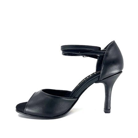 𝐍𝐎𝐂𝐄𝐋𝐋𝐀 | 𝐆𝐄𝐋𝐓𝐎𝐍𝐘® Siyah Mat Deri El Yapımı Kadın Topuklu Ayakkabı • Tango • Gece • Özel Gün