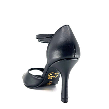 𝐍𝐎𝐂𝐄𝐋𝐋𝐀 | 𝐆𝐄𝐋𝐓𝐎𝐍𝐘® Siyah Mat Deri El Yapımı Kadın Topuklu Ayakkabı • Tango • Gece • Özel Gün