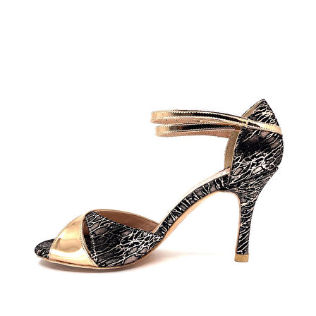 𝐑𝐄𝐒𝐒𝐀𝐍𝐀 | 𝐆𝐄𝐋𝐓𝐎𝐍𝐘® Altın Bronz & Yılan Dokulu El Yapımı Kadın Topuklu Ayakkabı • Tango • Gece • Düğün • Sahne