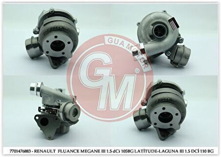 Gua 40616 Turbo Sarj Nissan Qashqai J10 1.5 DCI 2007-2013 Megane II III Laguna III Fluence 105 Hp 7701476883