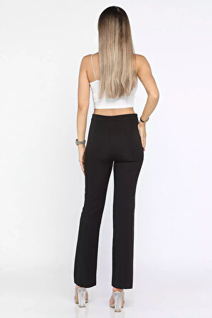 Kadın Fermuarlı Çimalı Pantolon