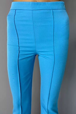 Kadın Fermuarlı Çimalı Pantolon