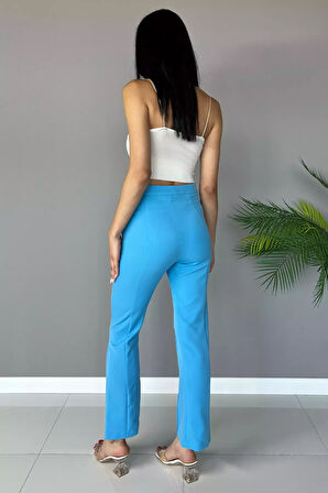 Kadın Fermuarlı Çimalı Pantolon