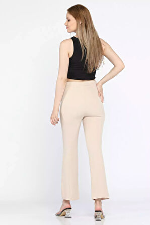 Kadın Fermuarlı Çimalı Pantolon