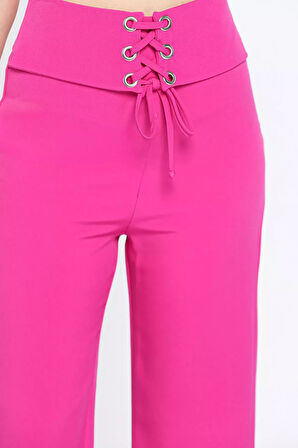 Kadın Bel Kuşak Detaylı Palazzo Pantolon