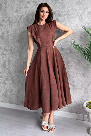 Kadın Bisiklet Yaka Kiloş Elbise