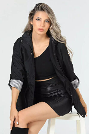 Kadın Bel Bağcıklı Astarlı Trençkot